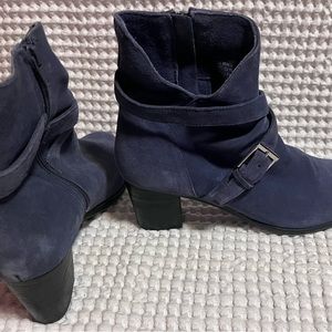 Matisse Blue Suede Slouch Buckle Bootie